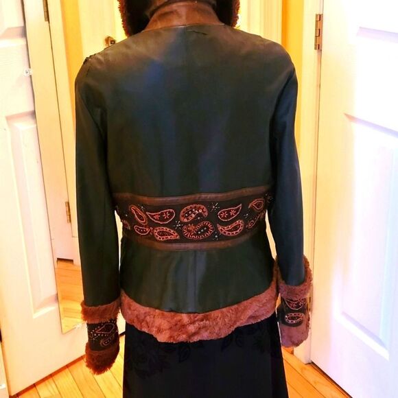 VINTAGE FAUX LEATHER EMBROIDERED JACKET - Picture 7 of 9